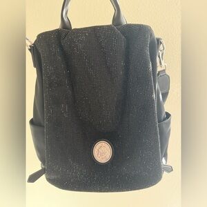 New rhinestone embellished black backpack